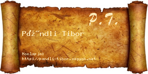 Pándli Tibor névjegykártya